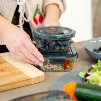 AMBITION Rillet – Obdĺžniková žiaruvzdorná nádoba s vekom, 370 ml