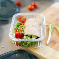 AMBITION Rillet – Obdĺžniková žiaruvzdorná nádoba s vekom, 370 ml