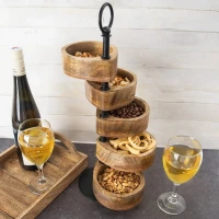 Stojan servírovací 5poschodí drevo/kov Mango