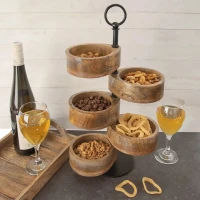 Stojan servírovací 5poschodí drevo/kov Mango