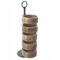 Stojan servírovací 5poschodí drevo/kov Mango