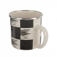 Hrnček smalt 0,41L/8,8cm Šachovnica