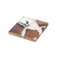 Podložka pod pohár 8x8cm akácia/živica RIVER