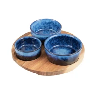 Miska servírovacia sada 3d keramika/drevo