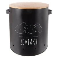 Dóza 22,5cm plech/bambus Black na zemiaky