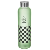 Fľaša 0,6L sklo/nerez Šachovnica