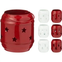 Svietnik vianočný 11x9x13cm kov/sklo