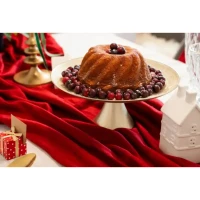 Luxusný sklenený podnos na tortu Zlatý – Priemer 28 cm, na elegantné servírovanie