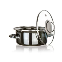 BANQUET smaltovaný hrniec METALLIC Black 18 cm, 1,3 l, s pokrievkou