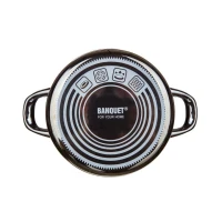 BANQUET smaltovaný hrniec METALLIC Black 18 cm, 1,3 l, s pokrievkou