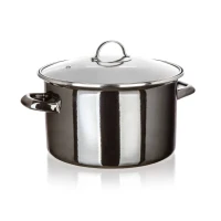 BANQUET smaltovaný hrniec METALLIC Black 26 cm, 6 l, s pokrievkou