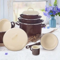 Pokrievka 24,5cm smalt Lem béžová