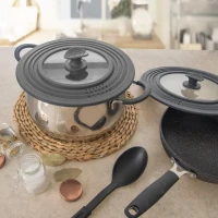 Pokrievka 24/26/28cm 3v1 sklo/silikón