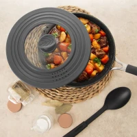 Pokrievka 24/26/28cm 3v1 sklo/silikón