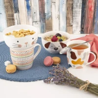 Hrnček sada 0,35L s miskou porcelánová