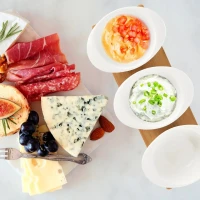 Miska servírovacia sada porcelán/bambus Whiteline 4dielna