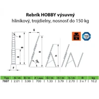 Rebrík AL 3x7 Hobby KLC
