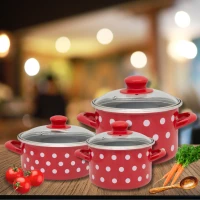 Hrniec s pokrievkou 22cm/5,3L biele bodky
