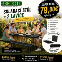 Lavica záhradná - pivný set 180cm UH čierny