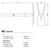 Motyčka 103/100 plochá,dvojzubá