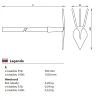 Motyčka 104/1000 špicatá trojzubá