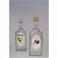 Fľaša sklo 0,5L hranatá Jablko/Marhuľa/Slivka/Hruška