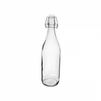 Fľaša sklo 1L s uzáverom okrúhla