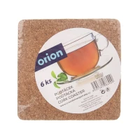ORION Korkové podtácky, sada 6 ks – 9,5 x 9,5 cm