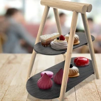 Stojan servírovací 2poschodový bridlicový